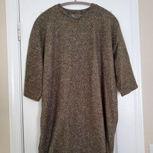 Super soft oversized olive green speckled sweater shirt